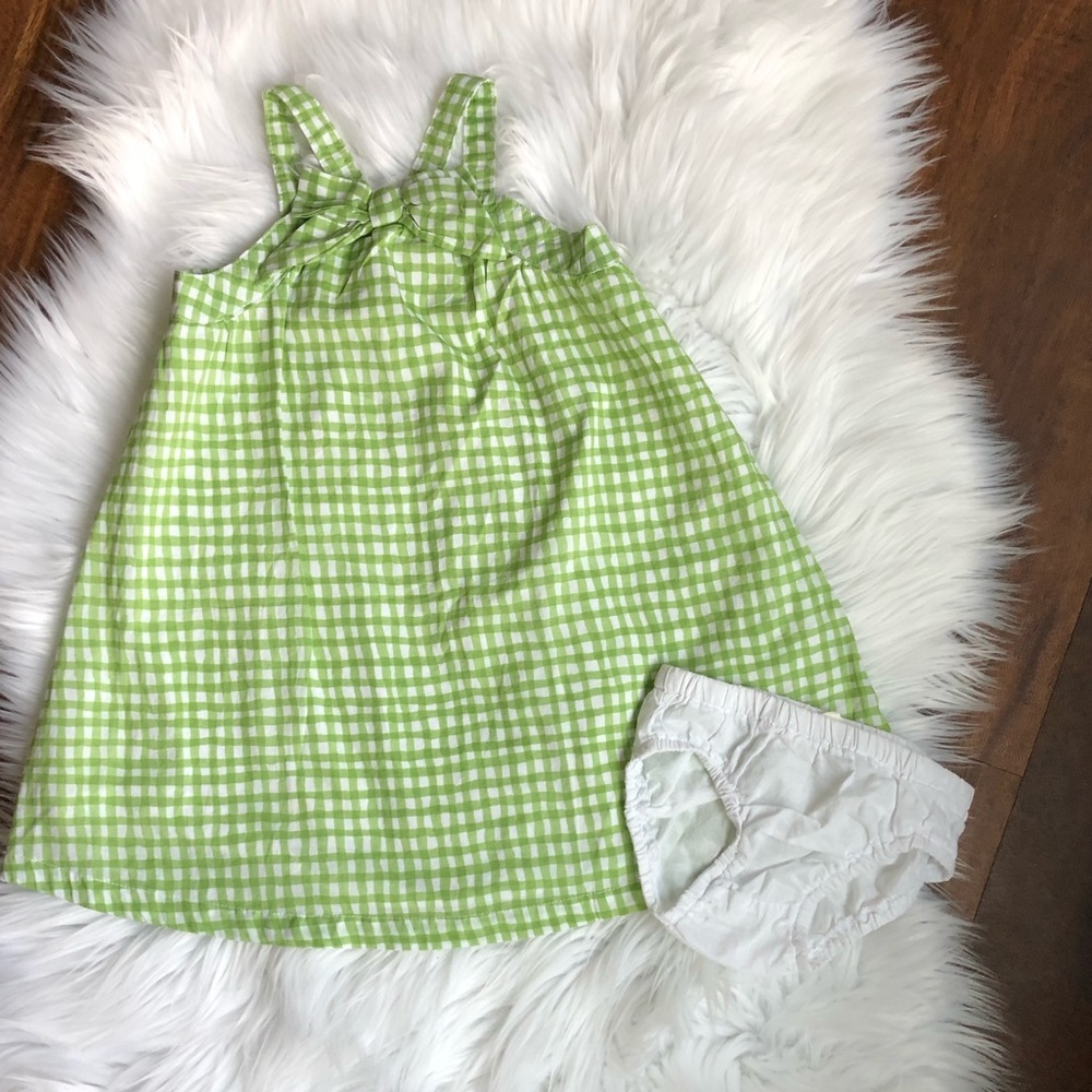 Green Gingham dress, size 18-24 months